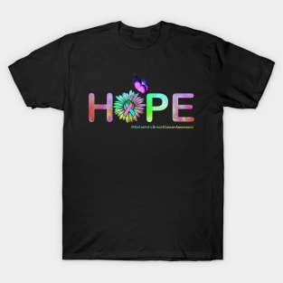 Hope Flower Butterfly Metastatic Breast Cancer Awareness T-Shirt